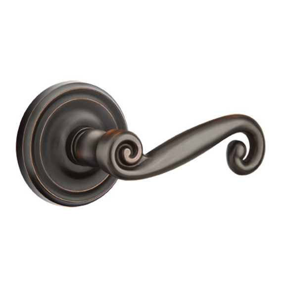 Emtek 8100-R-US10B Rustic Door Lever Passage Set With Regular Rosette Oil Rubbed Bronze