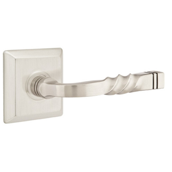 Emtek 8131-SF-US15 Santa Fe Door Lever Passage Set With Quincy Rosette Satin Nickel