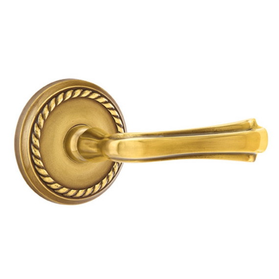 Emtek 8051-WM-US7 Wembley Door Lever Dummy Set With Rope Rosette French Antique