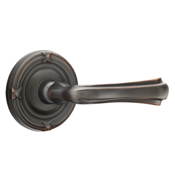 Emtek 8057-WM-US10B Wembley Door Lever Dummy Set With Ribbon & Reed Rosette Oil Rubbed Bronze