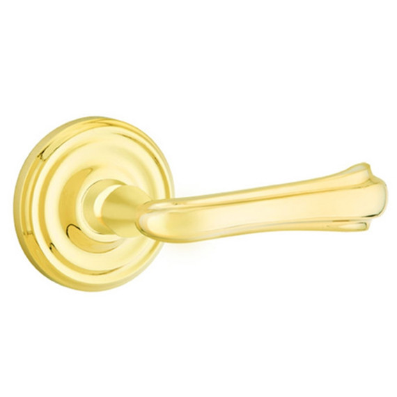 Emtek 8100-WM-US3 Wembley Door Lever Passage Set With Regular Rosette Polished Brass