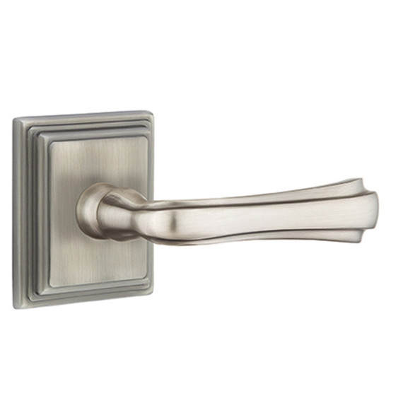 Emtek 8161-WM-US15A Wembley Door Lever Passage Set With Wilshire Rosette Pewter