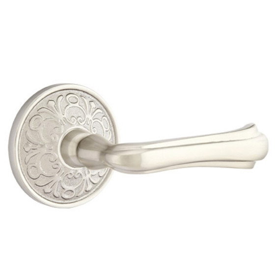 Emtek 8206-WM-US15 Wembley Door Lever Privacy Set With Lancaster Rosette Satin Nickel