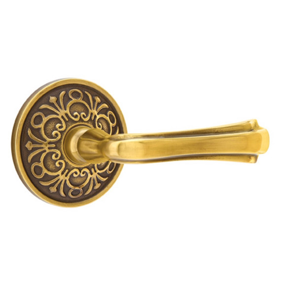 Emtek 8206-WM-US7 Wembley Door Lever Privacy Set With Lancaster Rosette French Antique