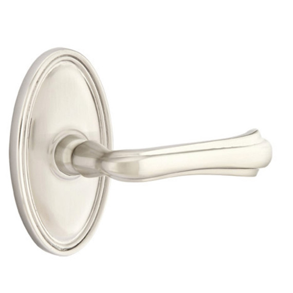 Emtek 8220-WM-US15 Wembley Door Lever Privacy Set With Oval Rosette Satin Nickel