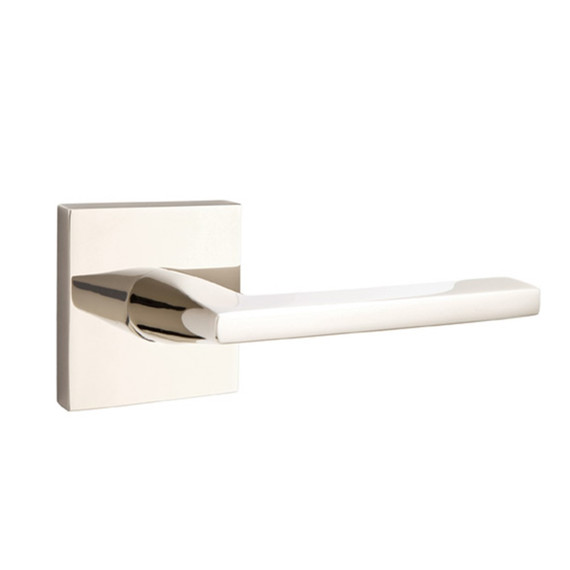 Emtek 5110-HLO-US14 Helios Door Lever Passage Set With Square Rosette Polished Nickel