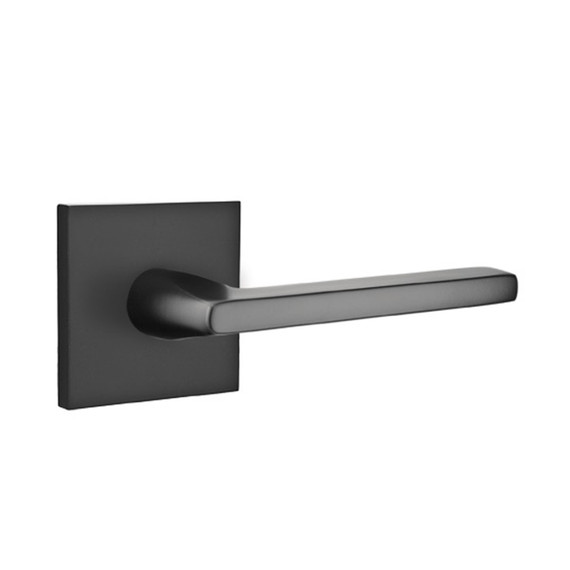 Emtek 5110-HLO-US19 Helios Door Lever Passage Set With Square Rosette Flat Black