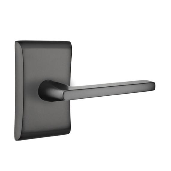 Emtek 5111-HLO-US19 Helios Door Lever Passage Set With Neos Rosette Flat Black