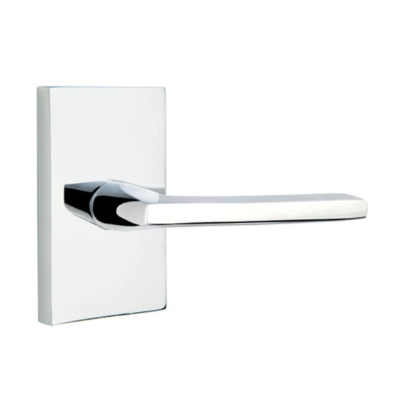Emtek 5112-HLO-US26 Helios Door Lever Passage Set With Modern Rectangular Rosette Polished Chrome