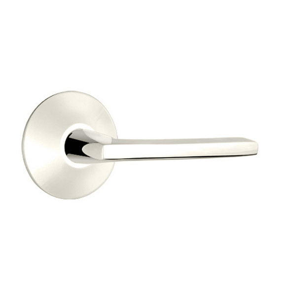 Emtek 5207-HLO-US14 Helios Door Lever Privacy Set With Modern Rosette Polished Nickel