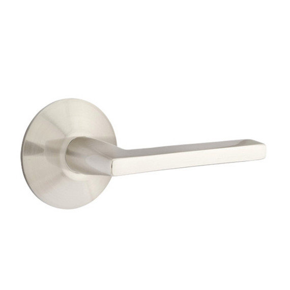 Emtek 5207-HLO-US15 Helios Door Lever Privacy Set With Modern Rosette Satin Nickel