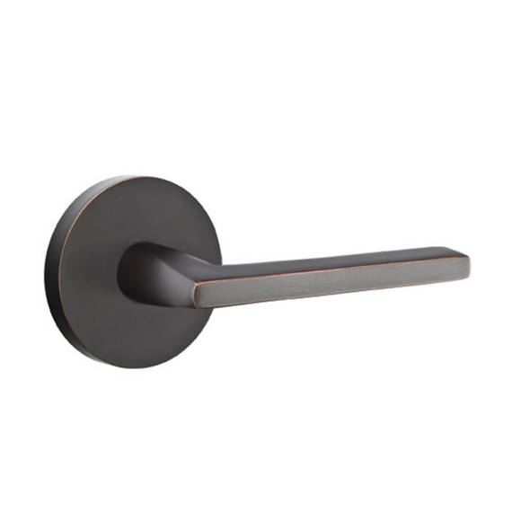 Emtek 5209-HLO-US10B Helios Door Lever Privacy Set With Disk Rosette Oil Rubbed Bronze