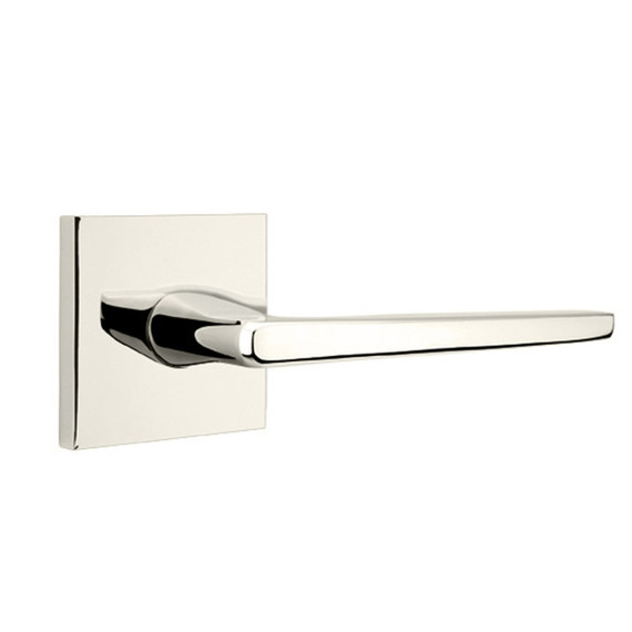 Emtek 5050-HER-US14 Hermes Door Lever Dummy Set With Square Rosette Polished Nickel