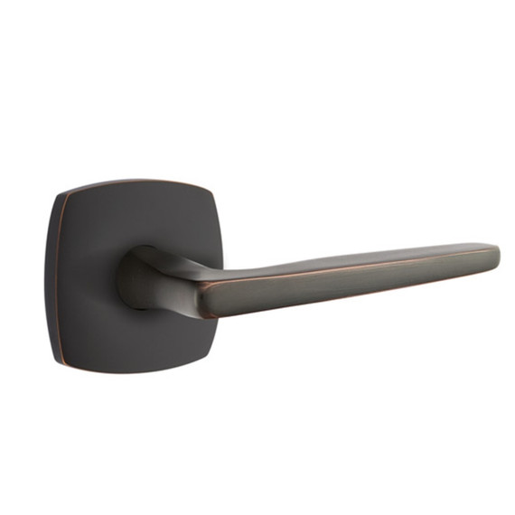 Emtek 5306-HER-US10B Hermes Door Lever Dummy Set With Urban Modern Rosette Oil Rubbed Bronze