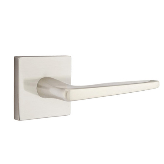 Emtek 5110-HER-US15 Hermes Door Lever Passage Set With Square Rosette Satin Nickel