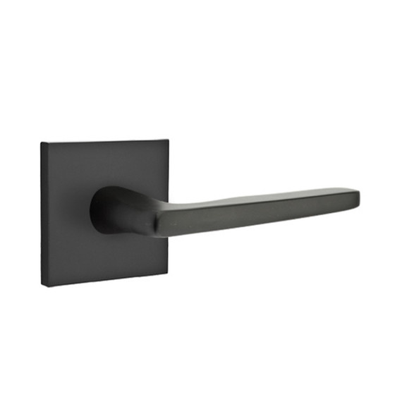 Emtek 5110-HER-US19 Hermes Door Lever Passage Set With Square Rosette Flat Black