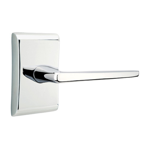 Emtek 5111-HER-US26 Hermes Door Lever Passage Set With Neos Rosette Polished Chrome