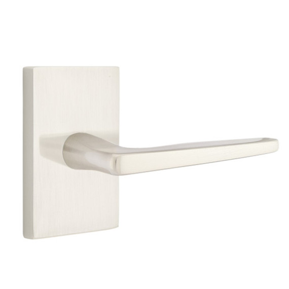 Emtek 5112-HER-US15 Hermes Door Lever Passage Set With Modern Rectangular Rosette Satin Nickel