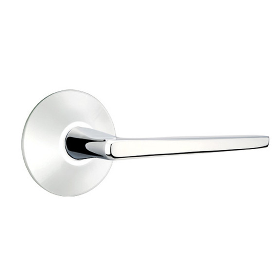 Emtek 5207-HER-US26 Hermes Door Lever Privacy Set With Modern Rosette Polished Chrome