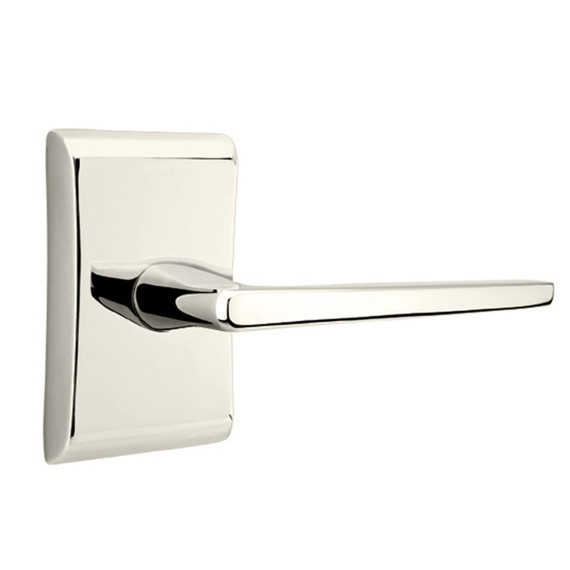 Emtek 5211-HER-US14 Hermes Door Lever Privacy Set With Neos Rosette Polished Nickel