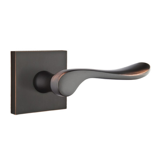 Emtek 5110-LU-US10B Luzern Door Lever Passage Set With Square Rosette Oil Rubbed Bronze