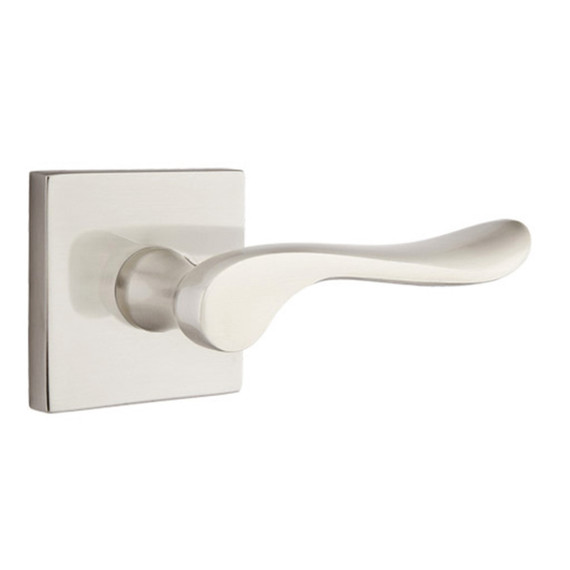 Emtek 5110-LU-US15 Luzern Door Lever Passage Set With Square Rosette Satin Nickel
