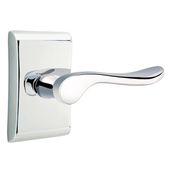 Emtek 5111-LU-US26 Luzern Door Lever Passage Set With Neos Rosette Polished Chrome