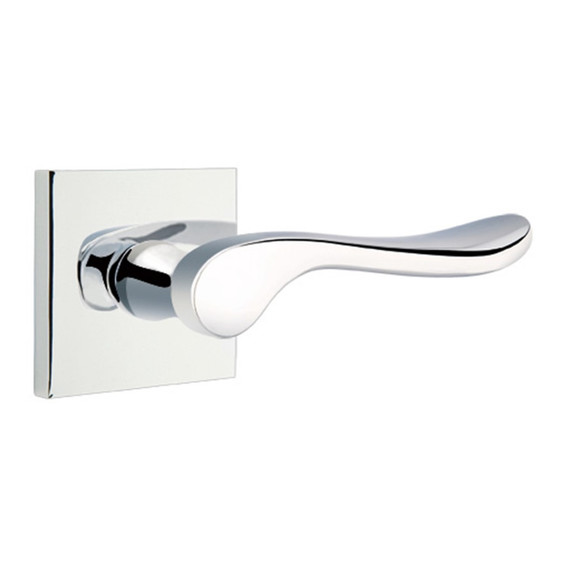 Emtek 5050-LU-US26 Luzern Door Lever Dummy Set With Square Rosette Polished Chrome