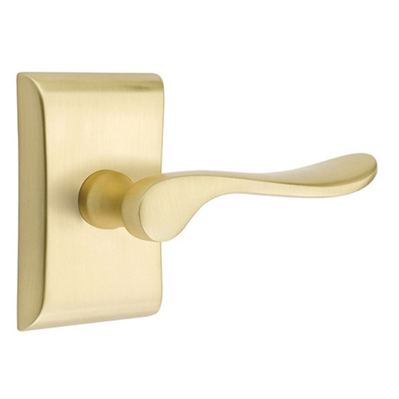 Emtek 5051-LU-US4 Luzern Door Lever Dummy Set With Neos Rosette Satin Brass
