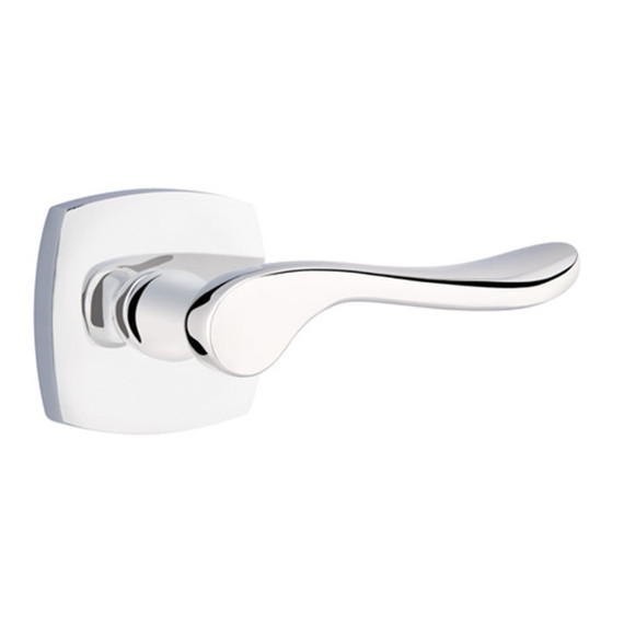 Emtek 5306-LU-US26 Luzern Door Lever Dummy Set With Urban Modern Rosette Polished Chrome