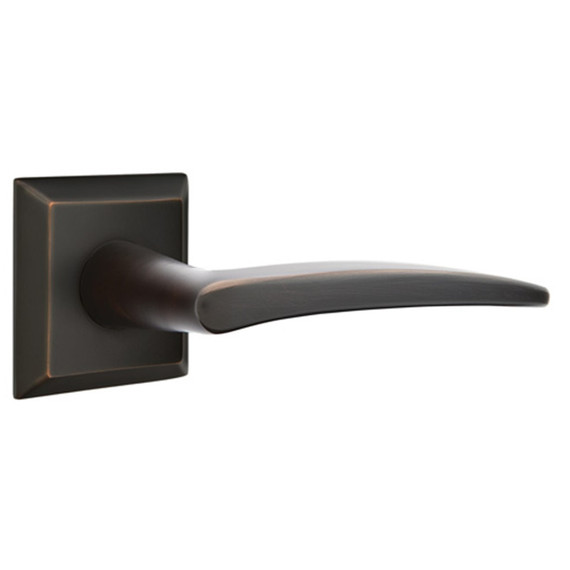 Emtek 5050-POS-US10B Poseidon Door Lever Dummy Set With Square Rosette Oil Rubbed Bronze