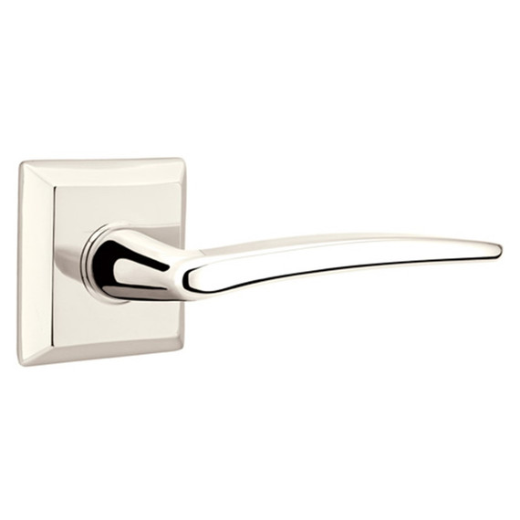 Emtek 5050-POS-US14 Poseidon Door Lever Dummy Set With Square Rosette Polished Nickel
