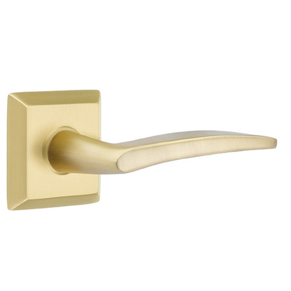 Emtek 5050-POS-US4 Poseidon Door Lever Dummy Set With Square Rosette Satin Brass