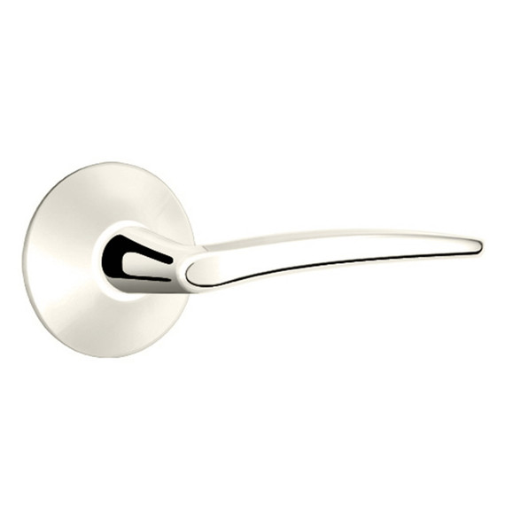 Emtek 5107-POS-US14 Poseidon Door Lever Passage Set With Modern Rosette Polished Nickel