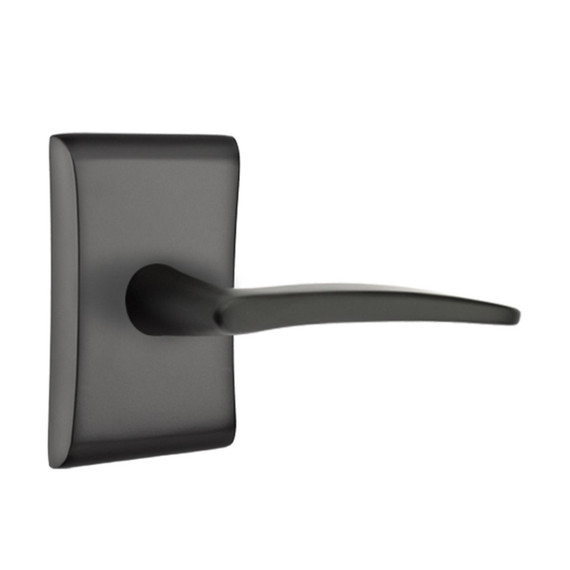 Emtek 5111-POS-US19 Poseidon Door Lever Passage Set With Neos Rosette Flat Black
