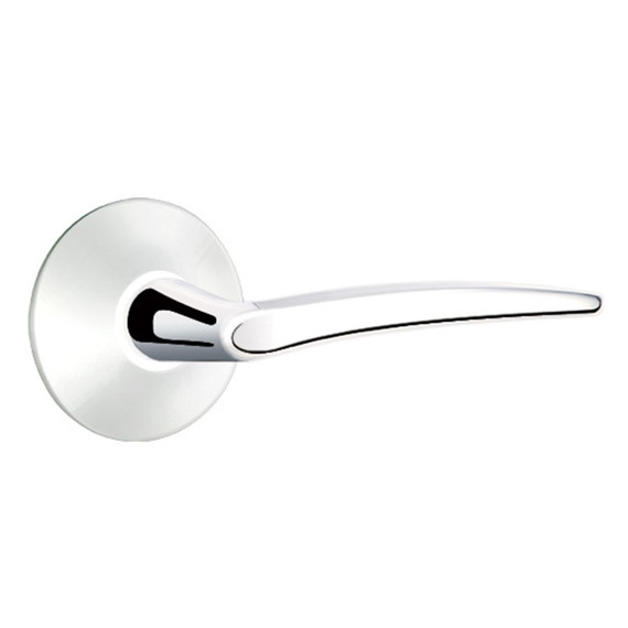 Emtek 5207-POS-US26 Poseidon Door Lever Privacy Set With Modern Rosette Polished Chrome