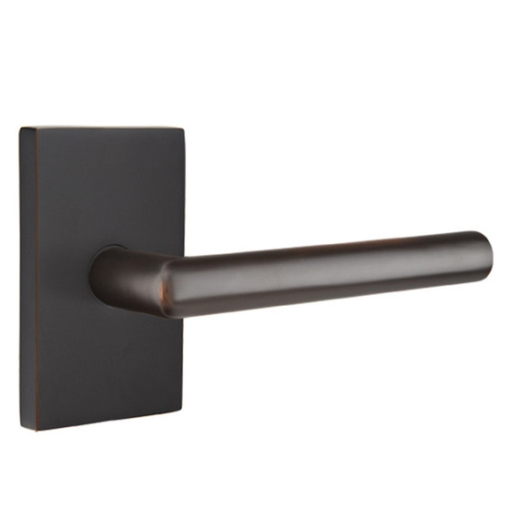 Emtek 5052-STU-US10B Stuttgart Door Lever Dummy Set With Modern Rectangular Rosette Oil Rubbed Bronze