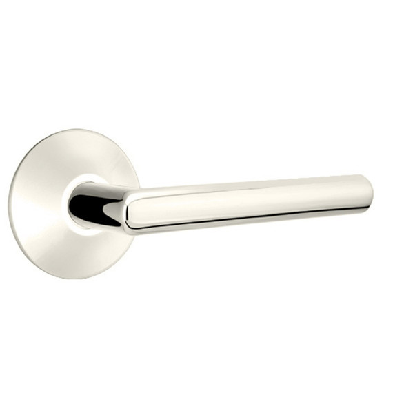 Emtek 5057-STU-US14 Stuttgart Door Lever Dummy Set With Modern Rosette Polished Nickel