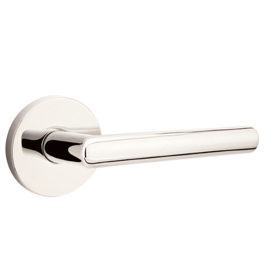Emtek 5059-STU-US14 Stuttgart Door Lever Dummy Set With Disk Rosette Polished Nickel