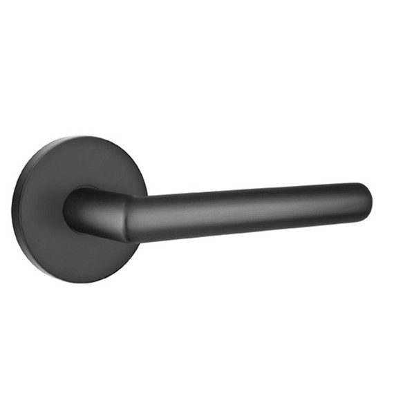 Emtek 5109-STU-US19 Stuttgart Door Lever Passage Set With Disk Rosette Flat Black