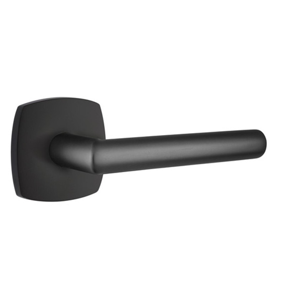 Emtek 5326-STU-US19 Stuttgart Door Lever Privacy Set With Urban Modern Rosette Flat Black