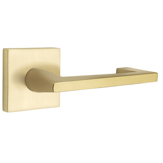 Emtek 5050-AG-US4 Argos Door Lever Dummy Set With Square Rosette Satin Brass
