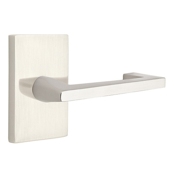 Emtek 5052-AG-US15 Argos Door Lever Dummy Set With Modern Rectangular Rosette Satin Nickel