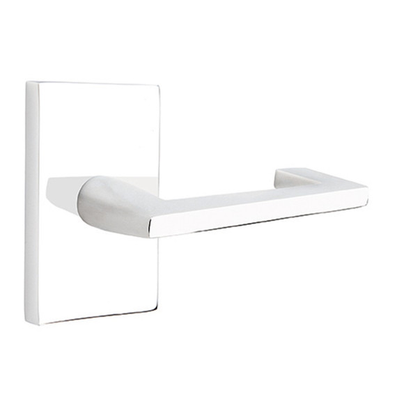 Emtek 5052-AG-US26 Argos Door Lever Dummy Set With Modern Rectangular Rosette Polished Chrome