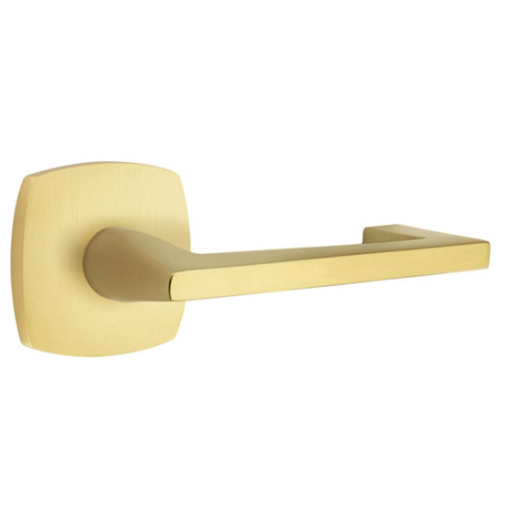 Emtek 5306-AG-US4 Argos Door Lever Dummy Set With Urban Modern Rosette Satin Brass