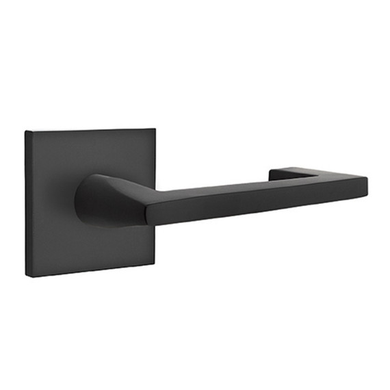 Emtek 5210-AG-US19 Argos Door Lever Privacy Set With Square Rosette Flat Black