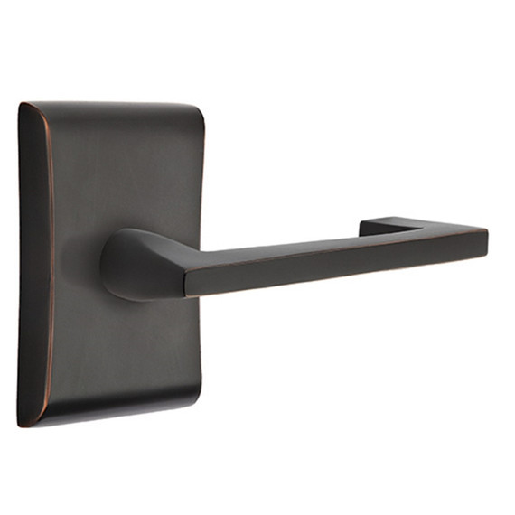 Emtek 5211-AG-US10B Argos Door Lever Privacy Set With Neos Rosette Oil Rubbed Bronze