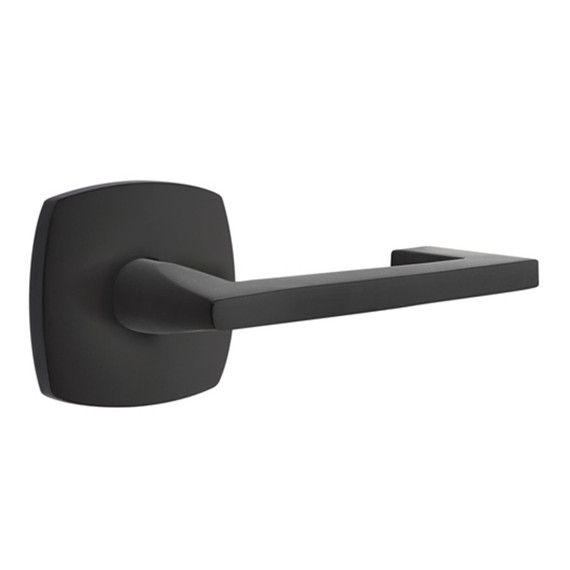 Emtek 5316-AG-US19 Argos Door Lever Passage Set With Urban Modern Rosette Flat Black