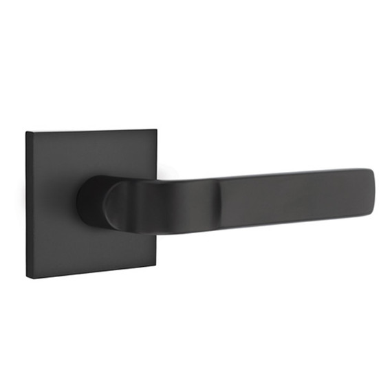 Emtek 5050-AST-US19 Aston Door Lever Dummy Set With Square Rosette Flat Black
