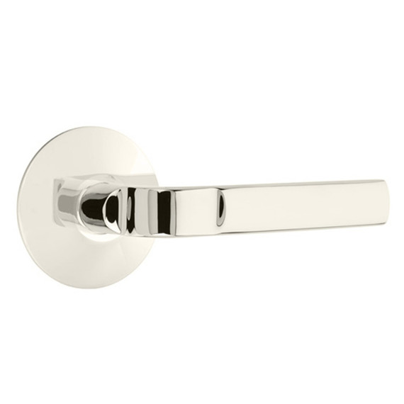 Emtek 5057-AST-US14 Aston Door Lever Dummy Set With Modern Rosette Polished Nickel